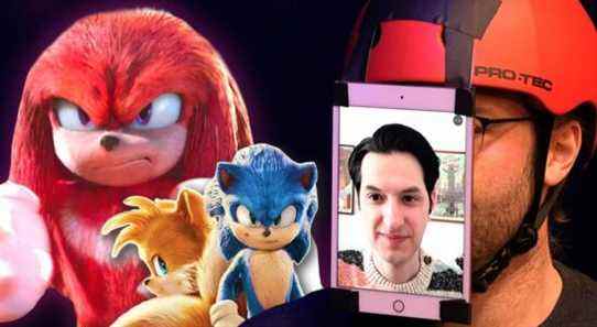 Ben Schwartz est un casque iPad dans notre suite d'interview Sonic 2
