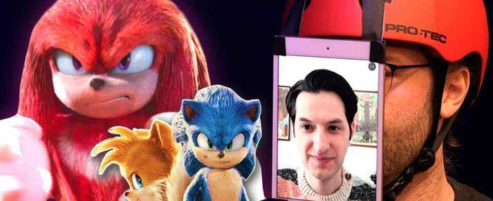Ben Schwartz est un casque iPad dans notre suite d'interview Sonic 2