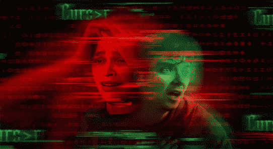Iola Evans and Asa Butterfield in the computer code matrix of Choose or Die