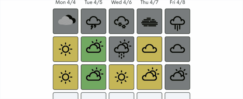 Cloudle est Wordle pour les prévisions météorologiques