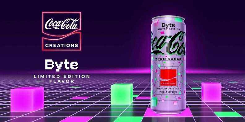 Coca-Cola Zero Sugar Byte est une boisson aromatisée au pixel qui arrive en premier dans le métaverse, en vente IRL en mai