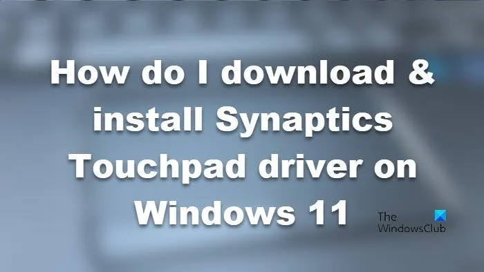 télécharger et installer le pilote du pavé tactile Synaptics sur Windows 11
