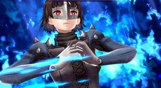 Makoto Niijima AKA Queen preparing to attack in the Persona 5 Royal/War of the Visions: Final Fantasy Brave Exvius crossover