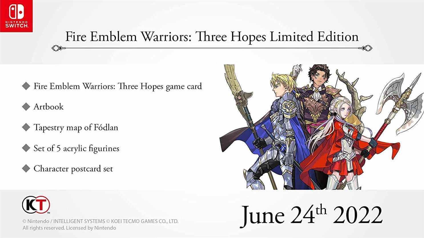 Fire Emblem Warriors Three Hopes pré-commande édition limitée