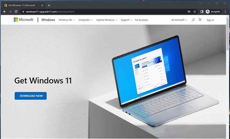 Faux Windows 11 Malware Avril