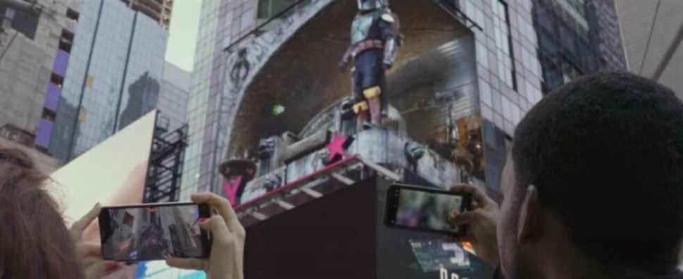 La nouvelle technologie ILM de Boba Fett "Billboard" à Times Square est une illusion d'optique de niveau supérieur