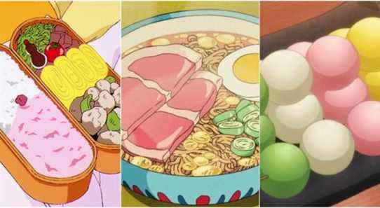 Collage of Best Food In Anime Featuring Bento Box, Ramen And Dango