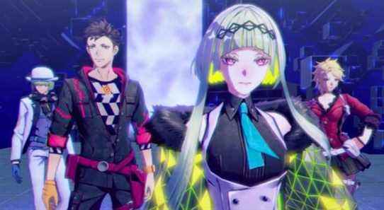 Ringo, Psyzo, Arrow, and Milady standing together in Soul Hackers 2