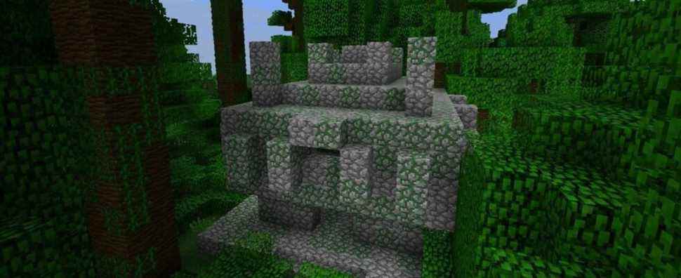 Close up of a Minecraft Jungle temple