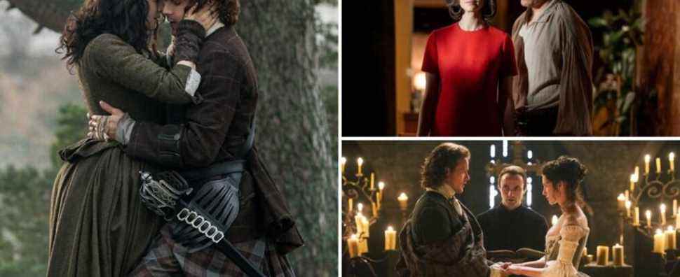 Outlander Favorite Episodes Sam Heughan, Caitriona Balfe, and Diana Gabaldon