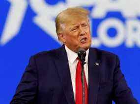 L'ancien président américain Donald Trump prend la parole lors de la conférence d'action politique conservatrice à Orlando, en Floride, le samedi 26 février 2022.