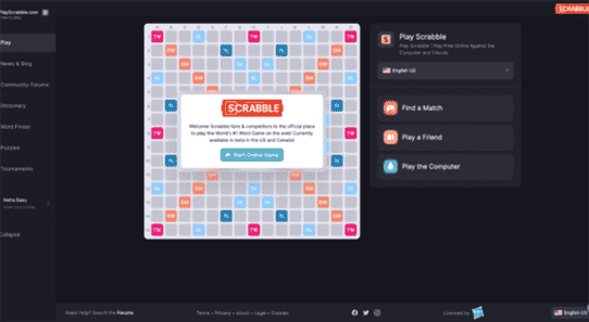 Official free Scrabble browser game