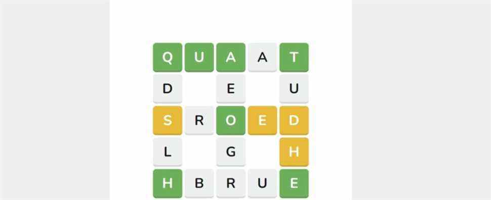 Waffle est un Wordle-like sur l'échange de lettres sur une grille de cinq mots