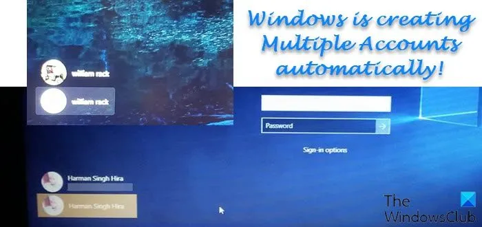 Windows crée automatiquement plusieurs comptes