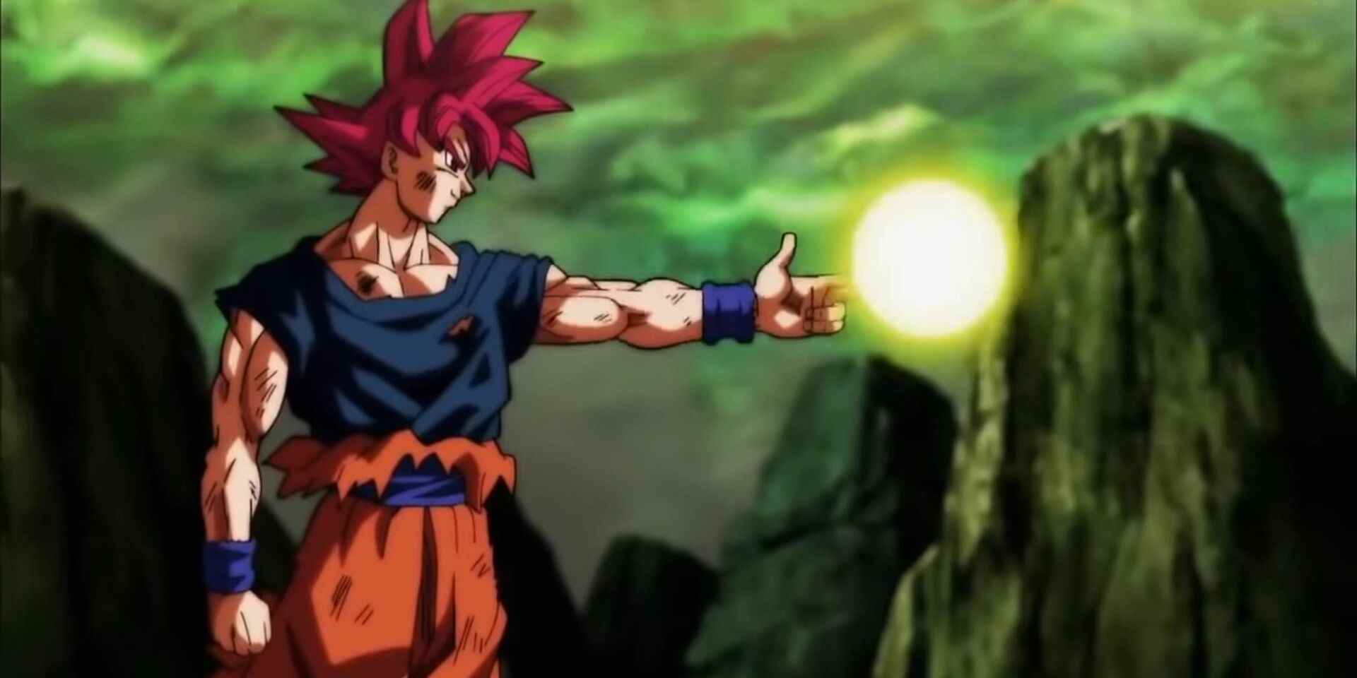 Goku utilise un God Shot dans Dragon Ball Super