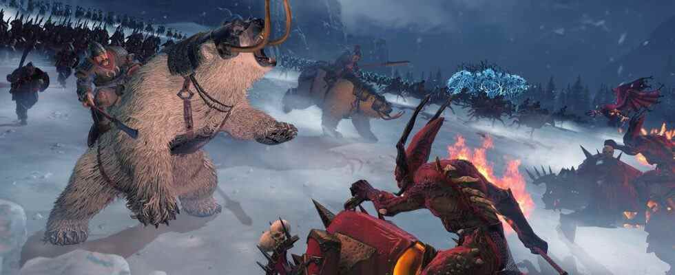 Total War: Warhammer 3 Kislev Bear Riders Versus Khorne Chaos Cavalry