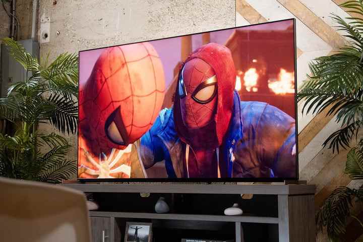 Jeu Playstation Spider-Man joué sur le téléviseur Sony X95K.