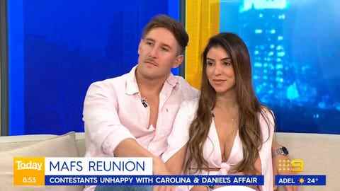 carolina santos et daniel holmes parlent mariés au premier regard en australie dans l'émission d'aujourd'hui