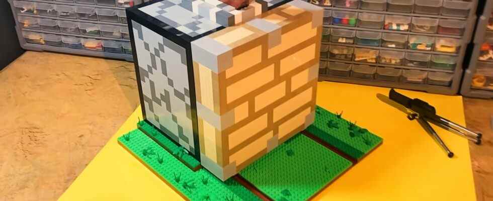 Un fan construit un piston Minecraft en Lego