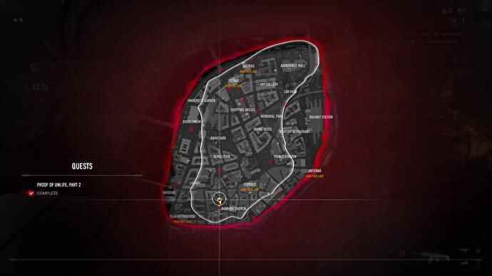 L'indice près de l'emplacement de la carte du site du crash pour la quête Preuve de non-vie dans Vampire the Masquerade: Bloodhunt.