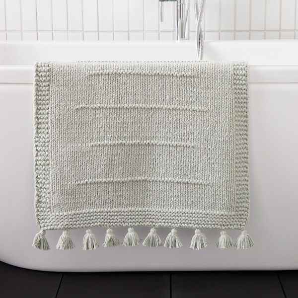Tapis de bain panaché tricoté à la main bio West Elm