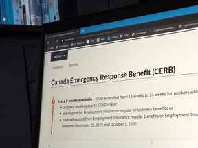 La page d'accueil de la Prestation canadienne d'urgence.