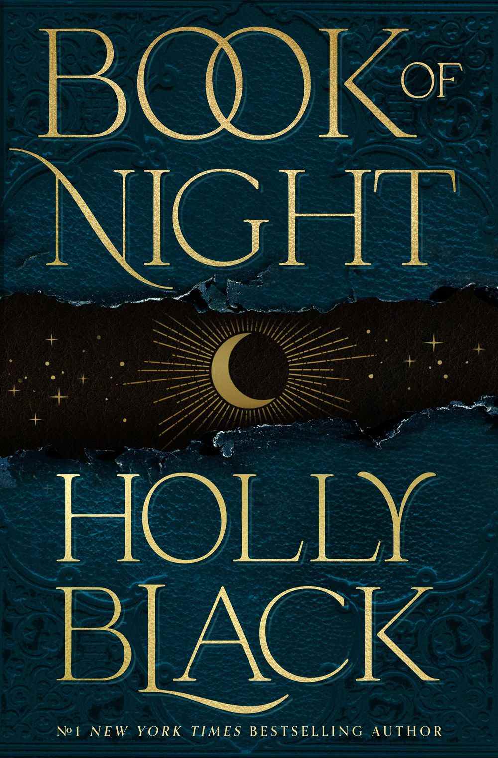La couverture de Book of Night de Holly Black, avec une demi-lune sur un fond noir et bleu.