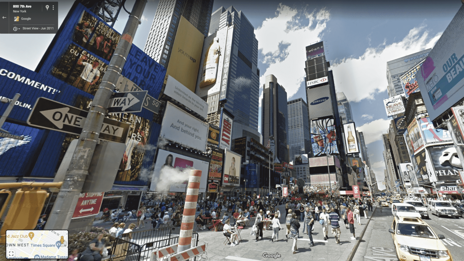 Times Square sur Google Maps