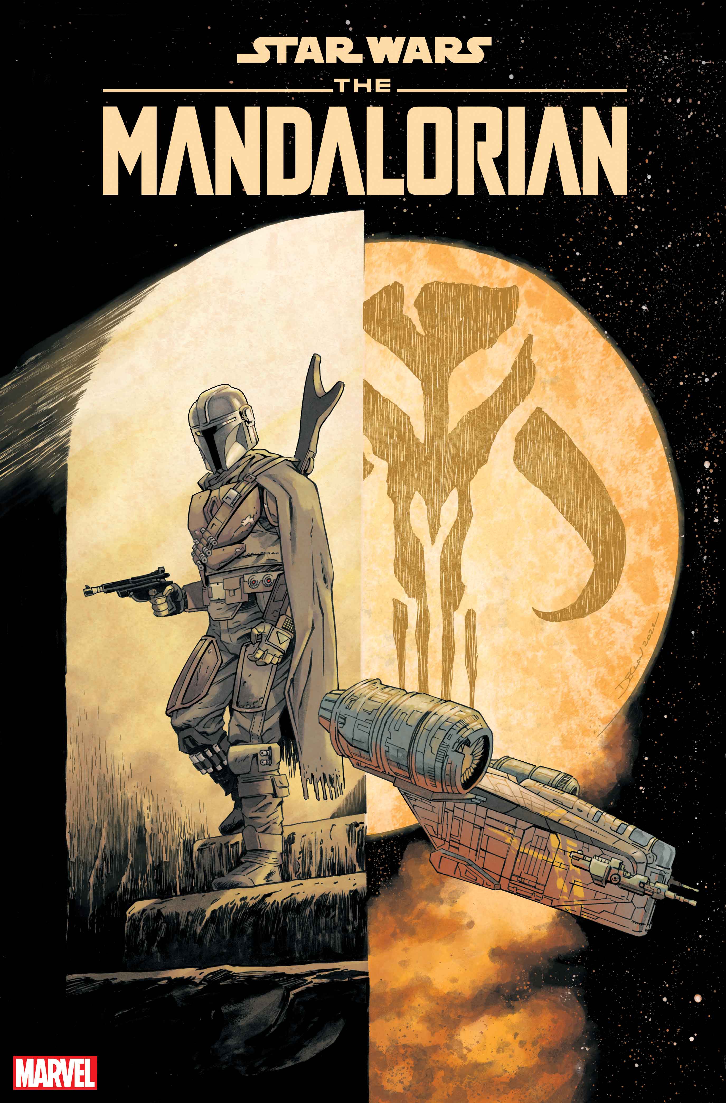 Couverture de la variante Star Wars: The Mandalorian # 1 par Declan Shalvey