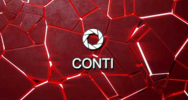 Logo du groupe Conti ransomware.