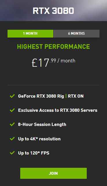 Abonnement GeForce Now RTX 3080