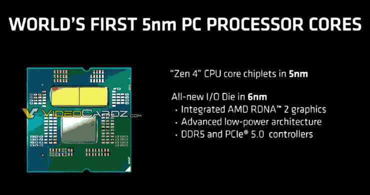 Les processeurs de bureau AMD Ryzen 7000 dotés de la toute nouvelle architecture de cœur Zen 4 seront lancés sur la plate-forme AM5 cet automne.  (Crédits image : Videocardz)