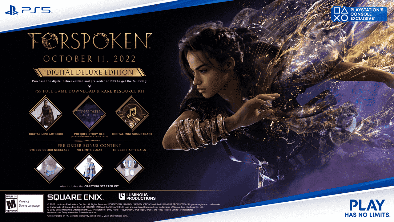 La version Digital Deluxe de Forspoken sera également disponible sur PC via Steam.