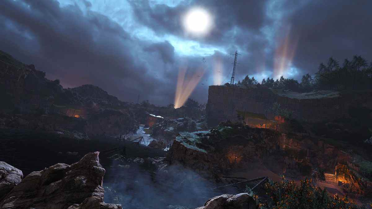 Un paysage de nuit dans Sniper Elite 5