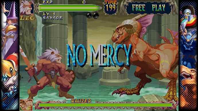 Une capture d'écran de Red Earth dans la Capcom Fighting Collection