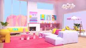 Rendu de l'intérieur de la maison de rêve Barbie : Salon