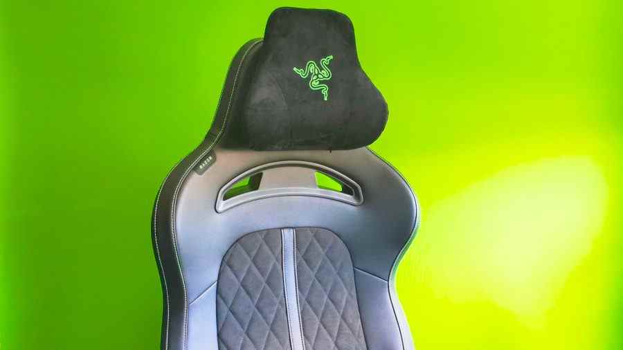Coussin de chaise de jeu Razer Enki pro sur fond vert