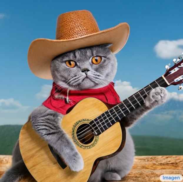 Chat jouant de la guitare