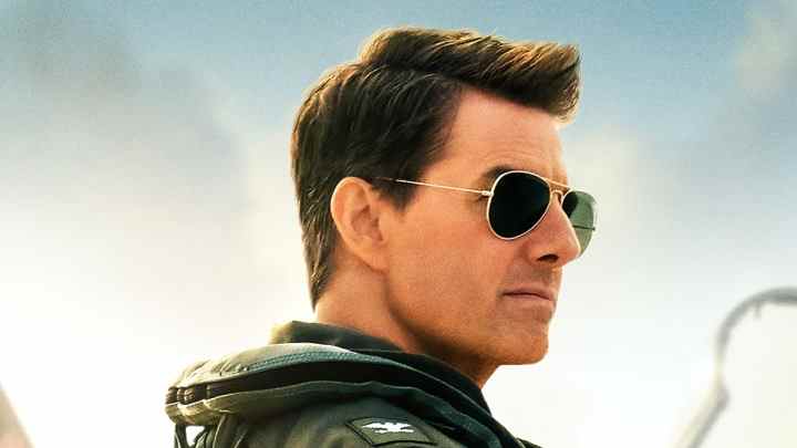 Tom Cruise dans le rôle de Maverick dans une affiche pour Top Gun : Maverick. 