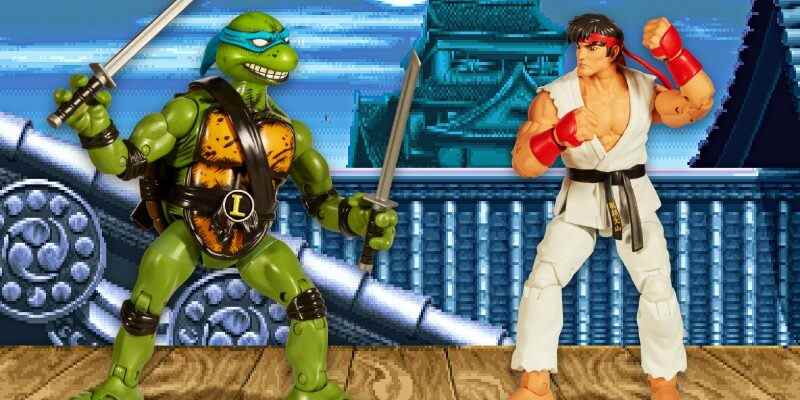 Ces ensembles de figurines d'action Street Fighter Versus Teenage Mutant Ninja Turtles sont incroyables