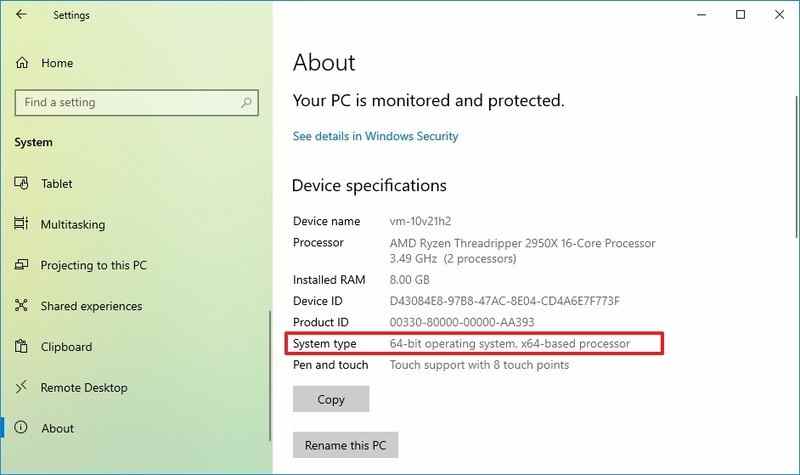Windows 10 confirme la prise en charge du processeur 64 bits