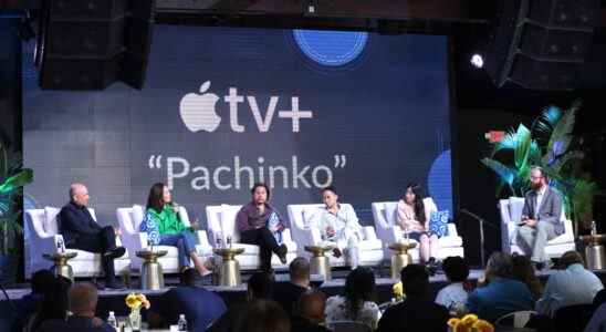 Michael Ellenberg, Theresa Kang-Lowe, Justin Chon, Jin Ha, Min-ha Kim and Steve Greene speak onstage at the IndieWire Consider This FYC Brunch held on May 12th, 2022 in Los Angeles, California.
