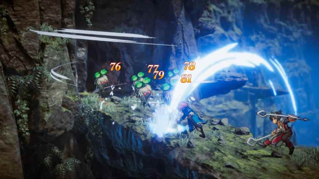 Capture d'écran d'Eiyuden Chronicle Hundred Heroes présentant le gameplay