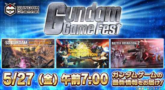 La diffusion en direct du Gundam Game Fest est prévue pour le 27 mai