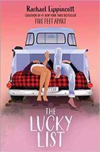 la couverture de poche de The Lucky List, montrant deux adolescentes allongées sur une couverture à carreaux à l'arrière d'une camionnette