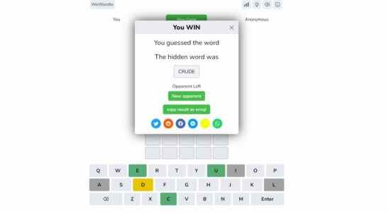 Rivaliser pour résoudre des puzzles Wordle contre d'autres dans WeWordle