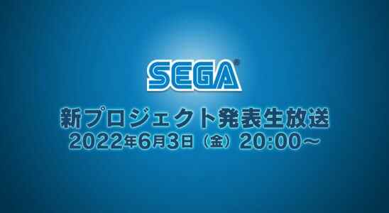 SEGA New Project Announcement Live Stream prévu pour le 3 juin [Update]