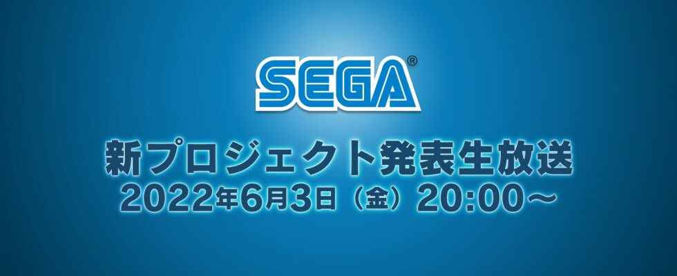 SEGA New Project Announcement Live Stream prévu pour le 3 juin [Update]