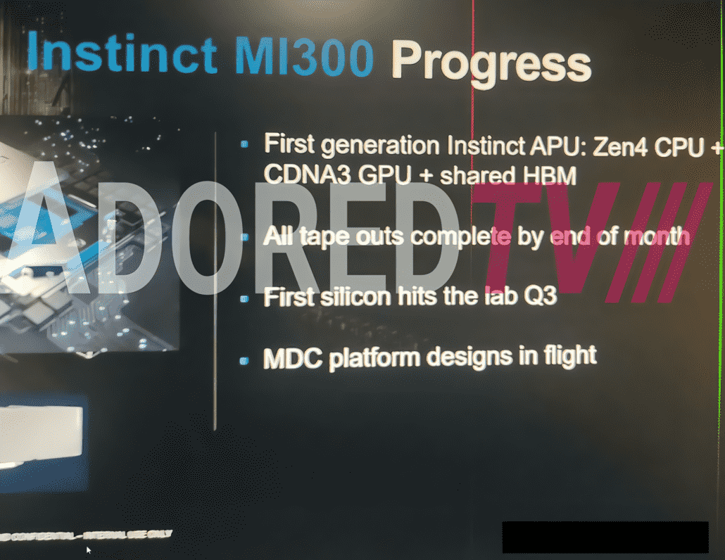 Le premier APU Exascale d'AMD, l'Instinct MI300, a été divulgué et détaillé.  (Crédits image : AdoredTV)