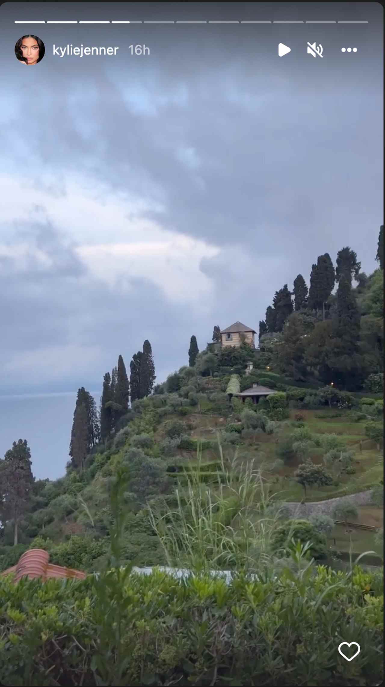 Colline italienne sur l'Instagram de Kylie Jenner